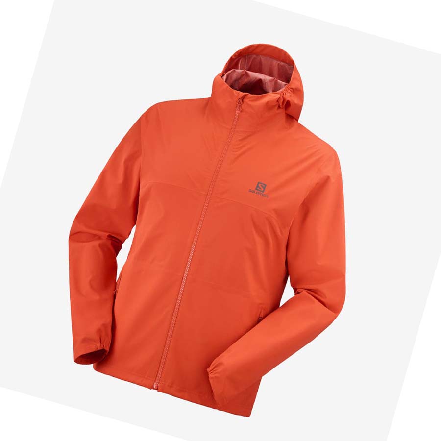 Chaquetas Salomon ESSENTIAL WATERPROOF 2.5L Hombre Naranjas | MX 3287PJJ